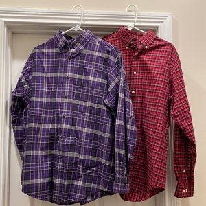 2 for $10! ROUNDTREE & YORKE Mens Lot 2 Long Sleeve Button Down Shirt Medium